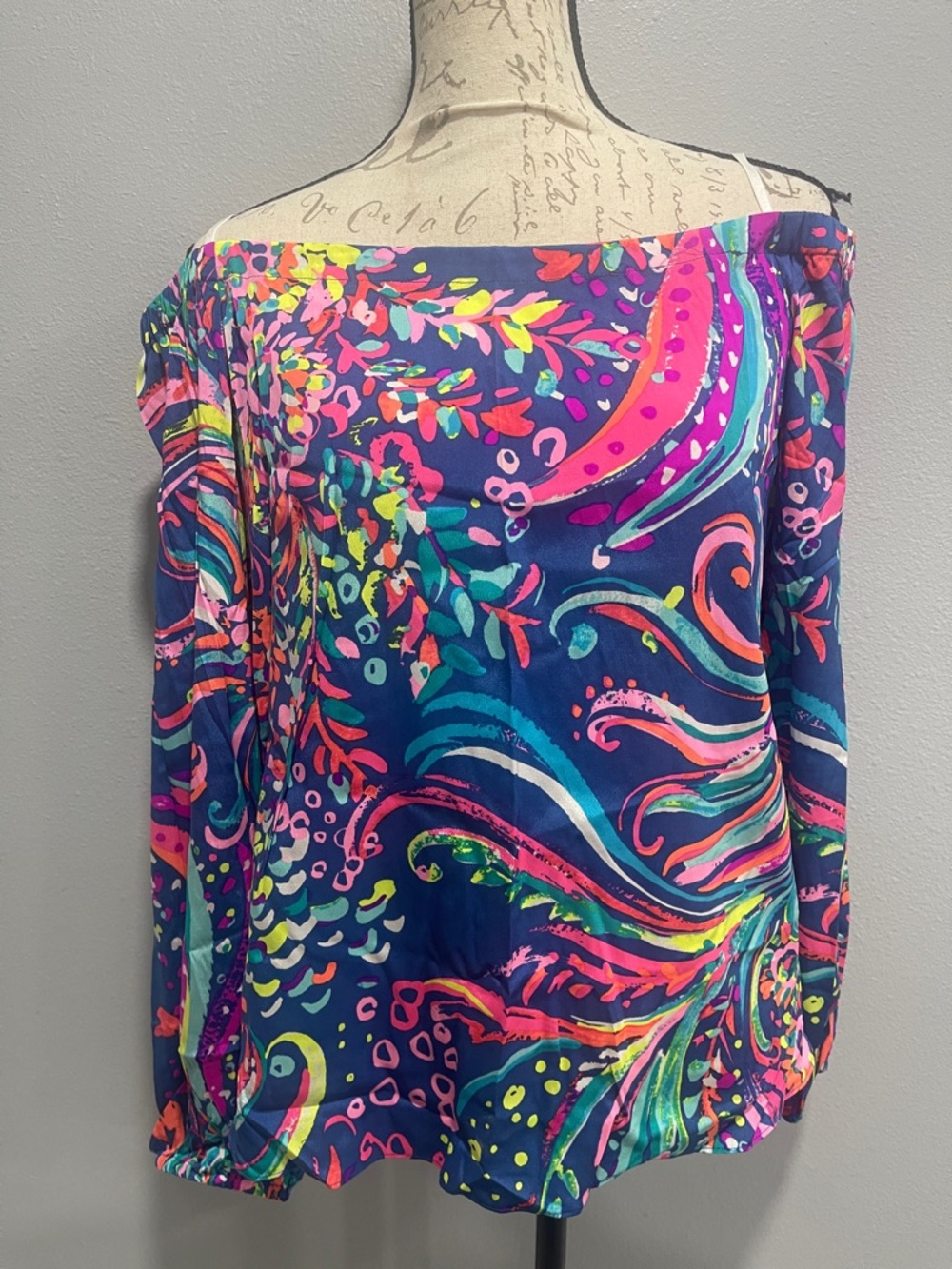 Lilly Pulitzer Off-Shoulder Bright Floral Print Blouse
